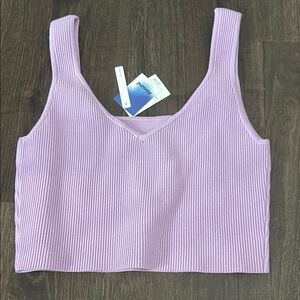 Nordstrom Abound Purple Ribbed Crop Tank Top - wear 2 ways!